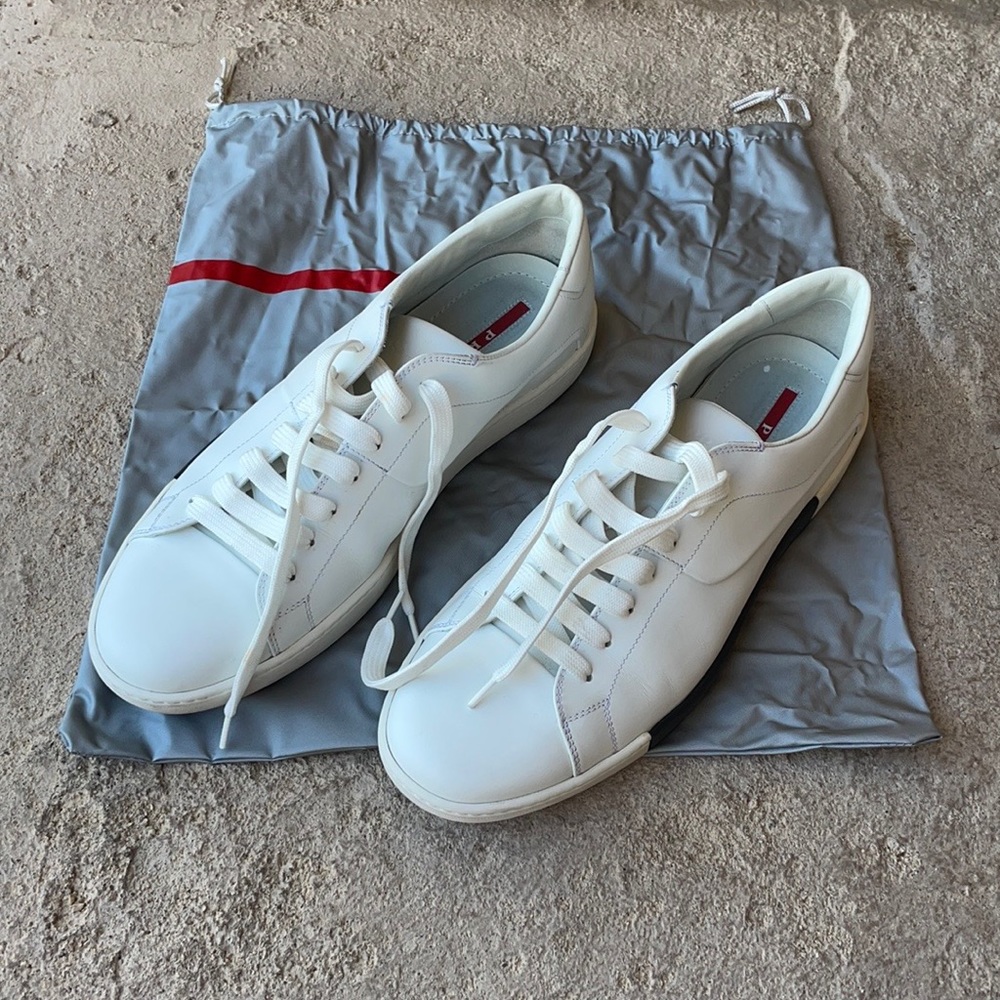 Men’s White Prada Sneaker size 10